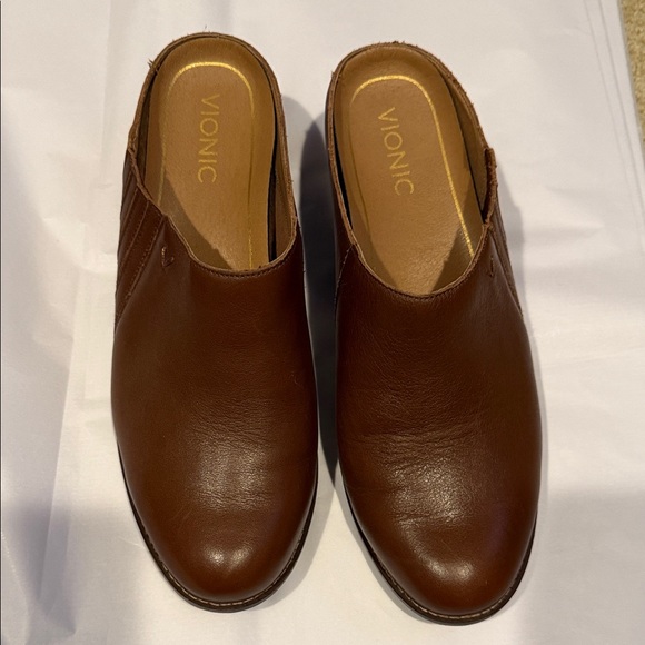 Vionic Shoes - Vionic Rich Brown Leather Slip-Ons
